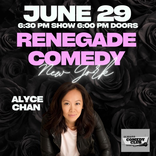 Saturday June 29th – Renegade Comedy